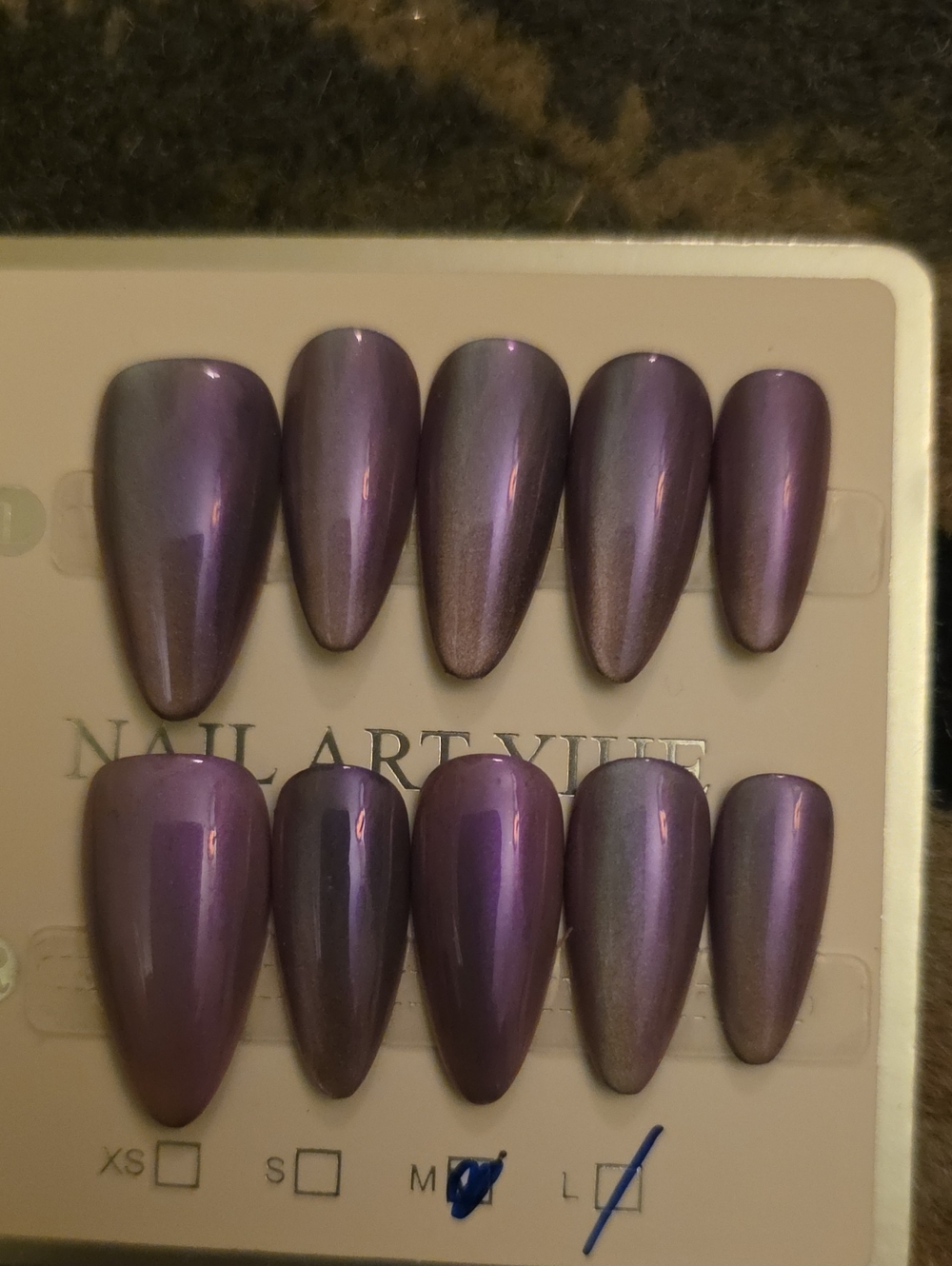 Purple Press-On Nail Set - Set Large